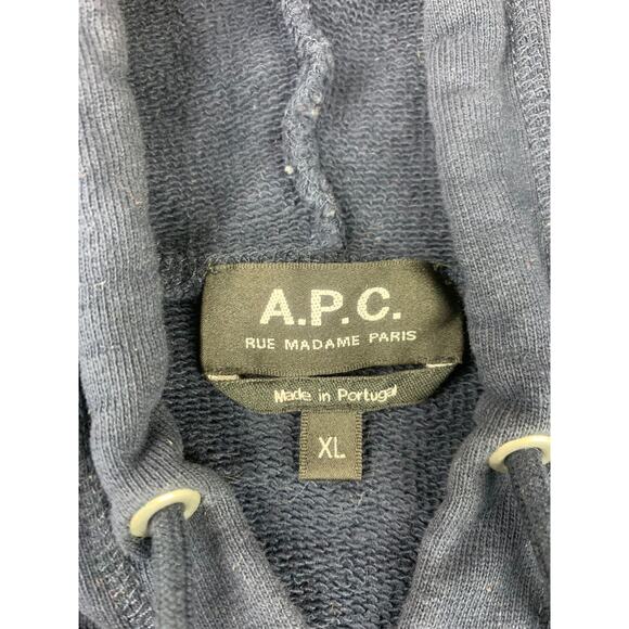 A.P.C. Men's Extra Large Navy Blue Classic Pullover Hoodie - Picture 3 of 9